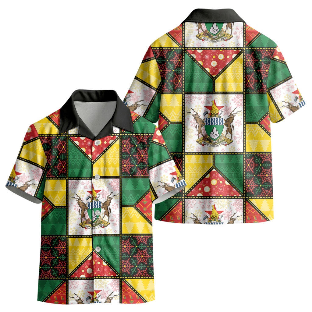 Zimbabwe Christmas Kid Hawaiian Shirt Patchwork Style