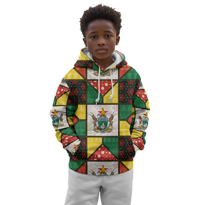 Zimbabwe Christmas Kid Hoodie Patchwork Style