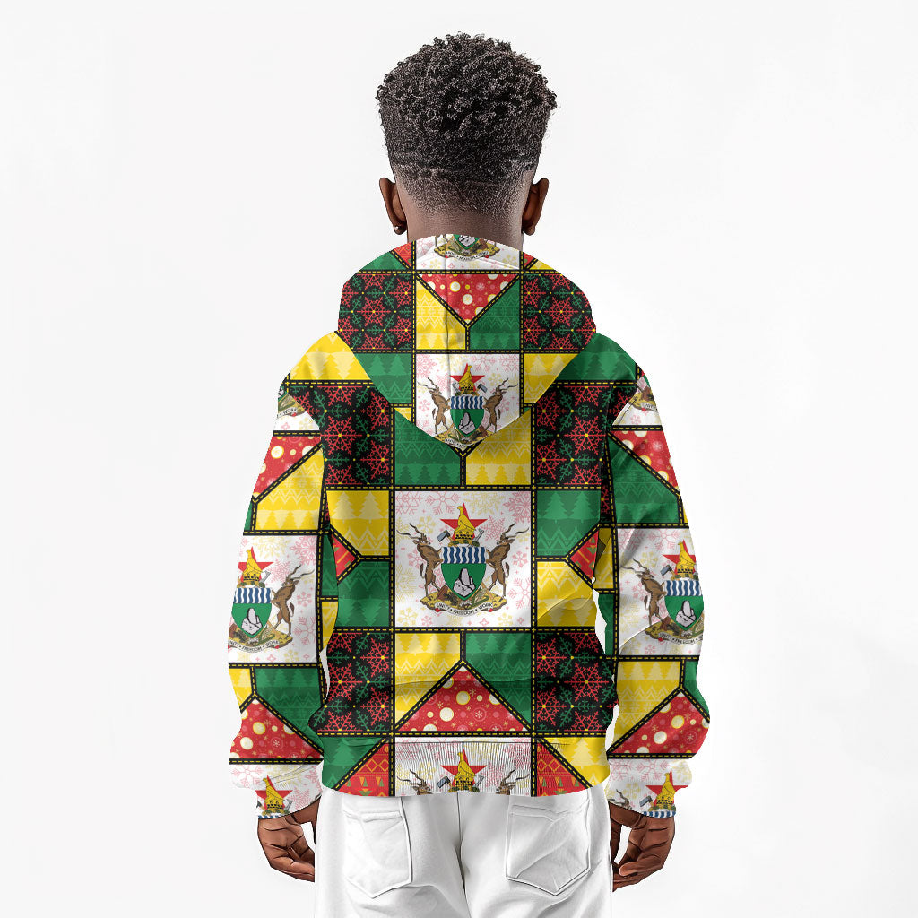 Zimbabwe Christmas Kid Hoodie Patchwork Style