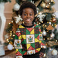 Zimbabwe Christmas Kid Ugly Christmas Sweater Patchwork Style