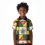 Zimbabwe Christmas Kid Polo Shirt Patchwork Style