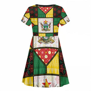 Zimbabwe Christmas Kid Short Sleeve Dress Patchwork Style