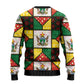 Zimbabwe Christmas Ugly Christmas Sweater Patchwork Style