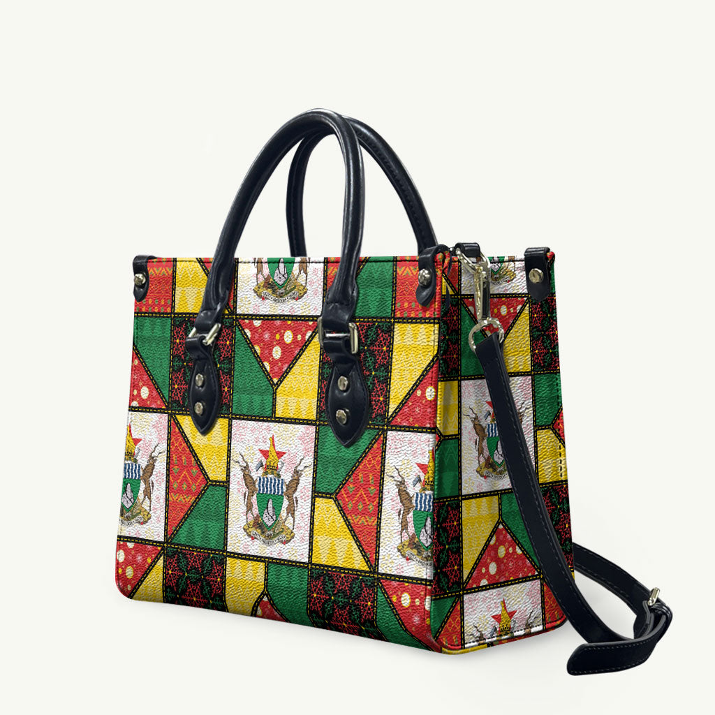 Zimbabwe Christmas Leather Bag Patchwork Style