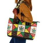 Zimbabwe Christmas Leather Tote Bag Patchwork Style