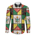 Zimbabwe Christmas Long Sleeve Button Shirt Patchwork Style