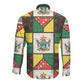 Zimbabwe Christmas Long Sleeve Button Shirt Patchwork Style