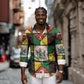 Zimbabwe Christmas Long Sleeve Button Shirt Patchwork Style