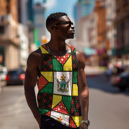 Zimbabwe Christmas Men Tank Top Patchwork Style