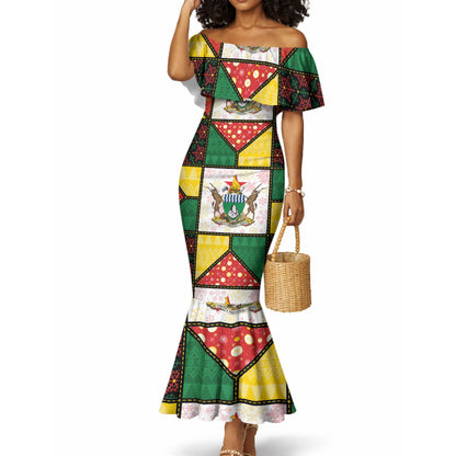 Zimbabwe Christmas Mermaid Dress Patchwork Style