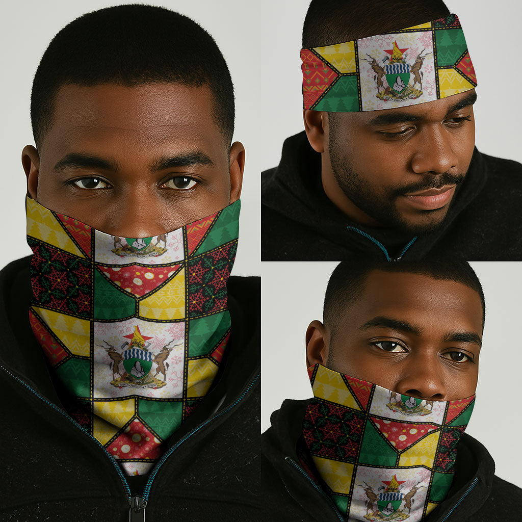 Zimbabwe Christmas Neck Gaiter Patchwork Style