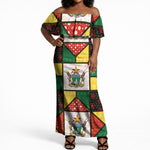 Zimbabwe Christmas Off Shoulder Maxi Dress Patchwork Style