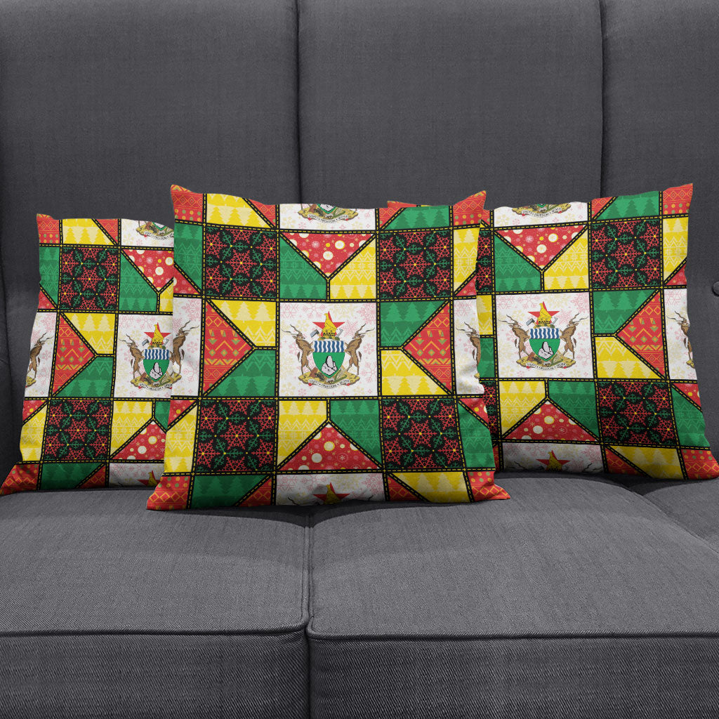 Zimbabwe Christmas Pillow Cover Patchwork Style