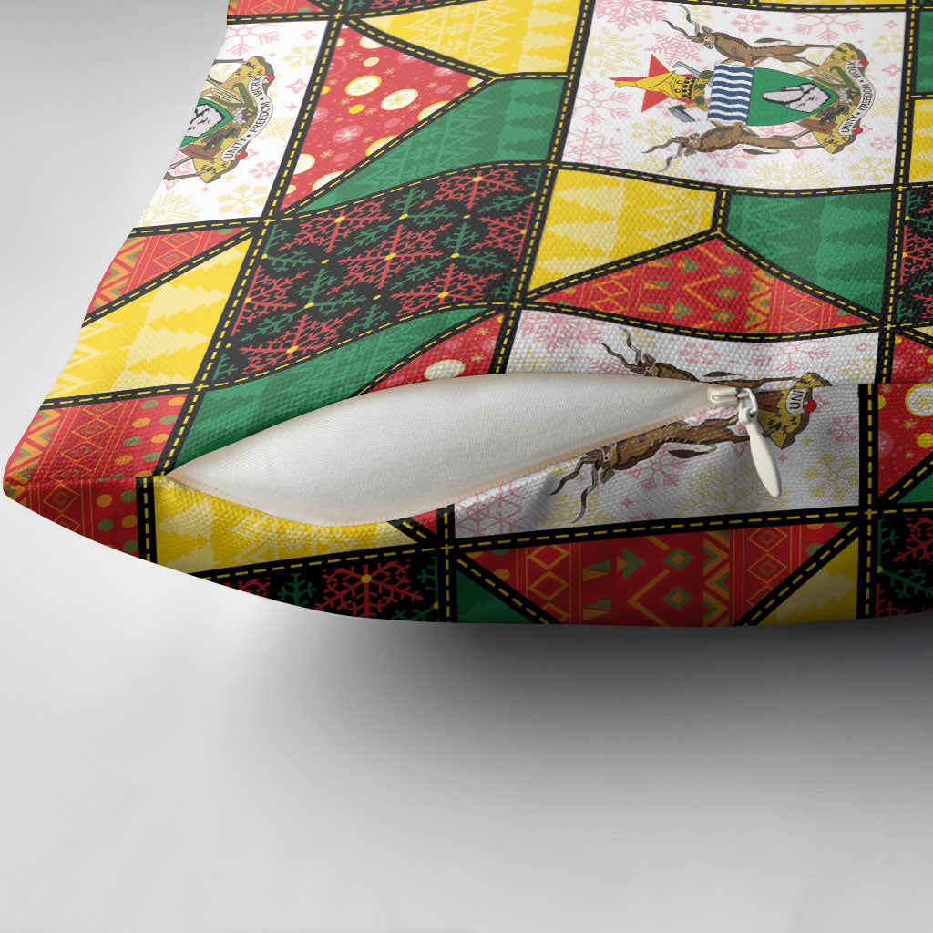 Zimbabwe Christmas Pillow Cover Patchwork Style