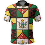 Zimbabwe Christmas Polo Shirt Patchwork Style
