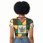 Zimbabwe Christmas Raglan Cropped T shirt Patchwork Style