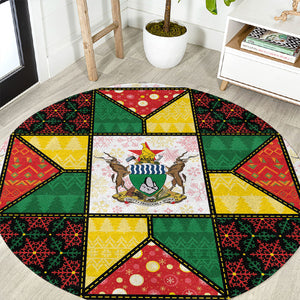 Zimbabwe Christmas Round Carpet Patchwork Style