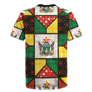 Zimbabwe Christmas Rugby Jersey Patchwork Style