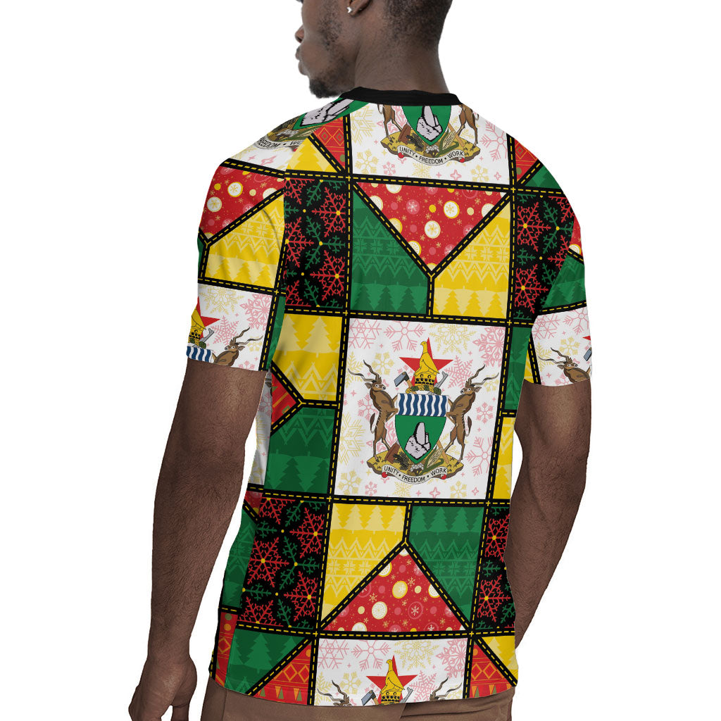 Zimbabwe Christmas Rugby Jersey Patchwork Style