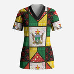 Zimbabwe Christmas Scrub Top Patchwork Style