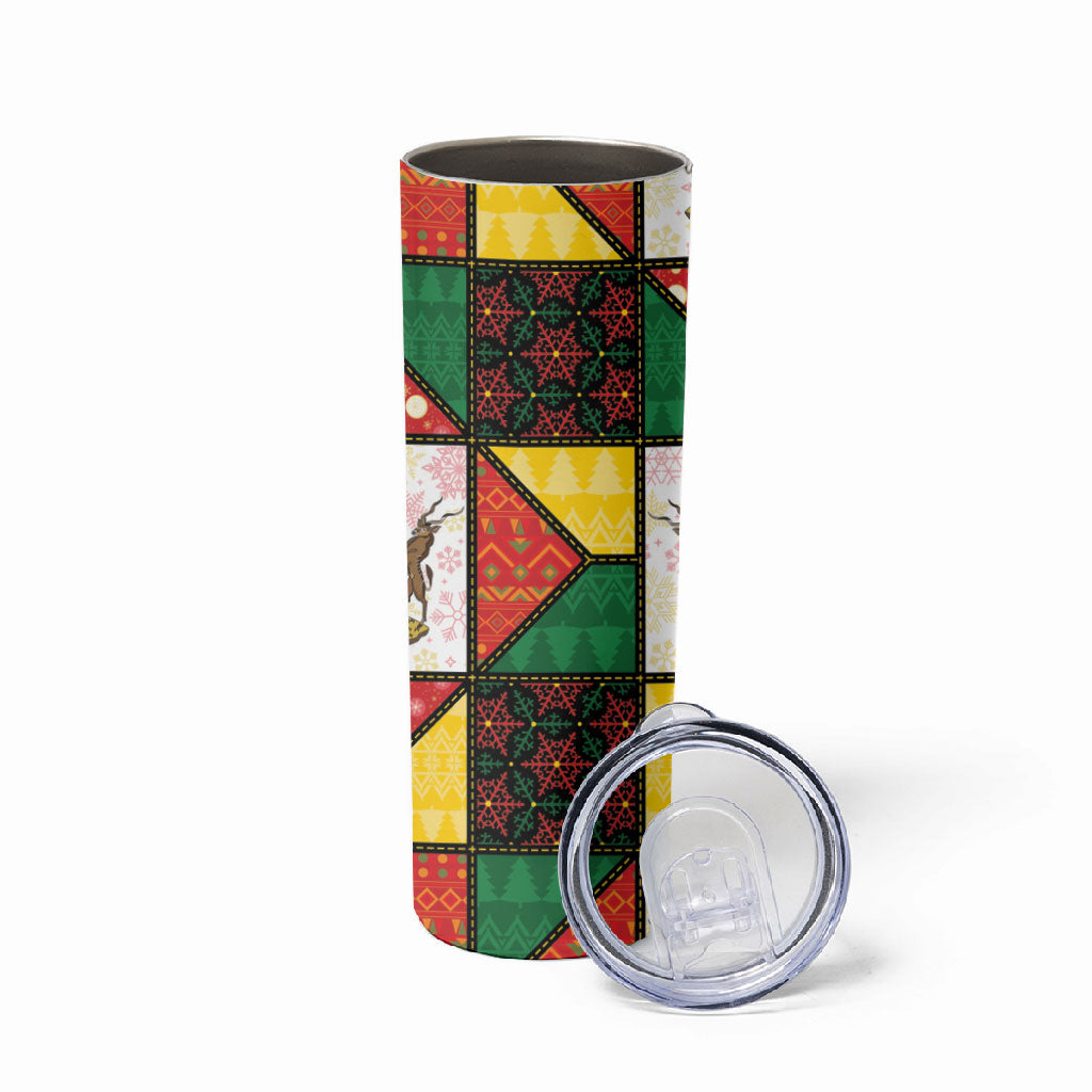 Zimbabwe Christmas Skinny Tumbler Patchwork Style