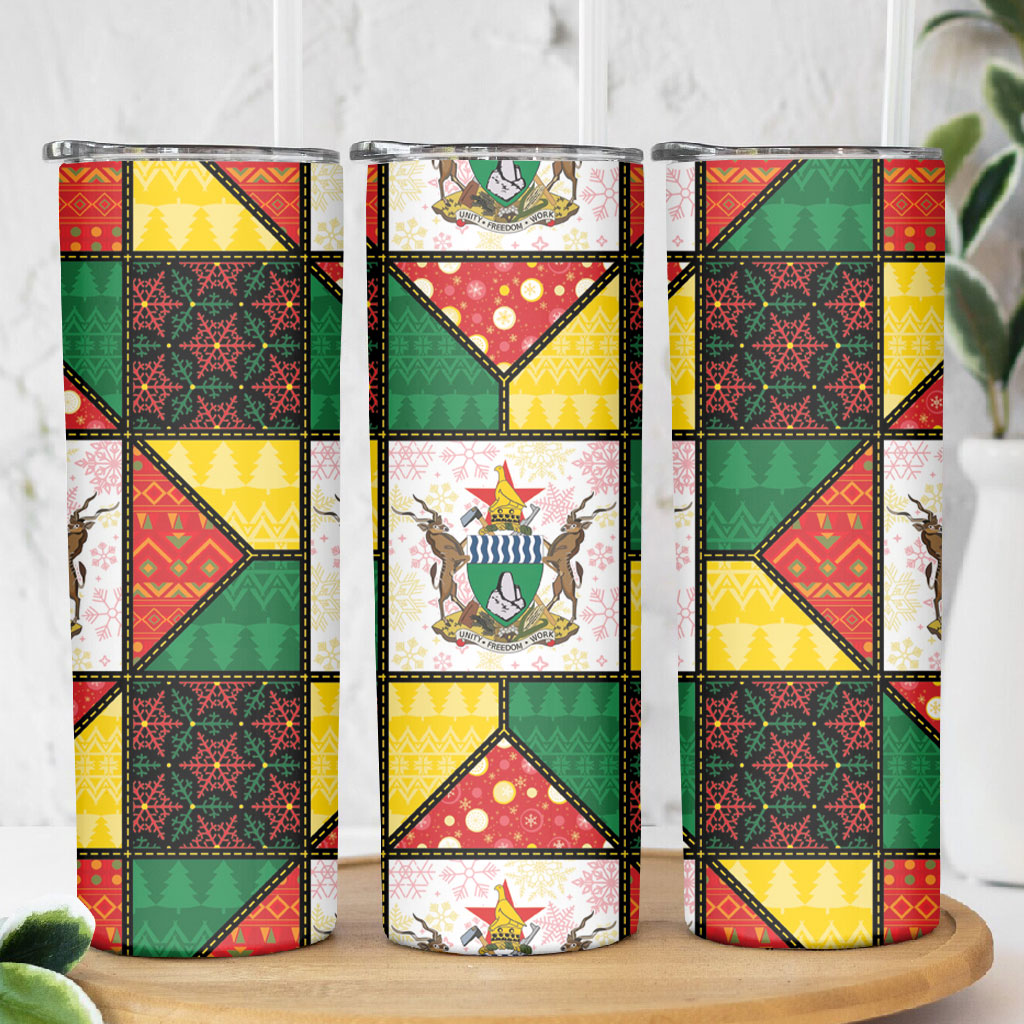Zimbabwe Christmas Skinny Tumbler Patchwork Style