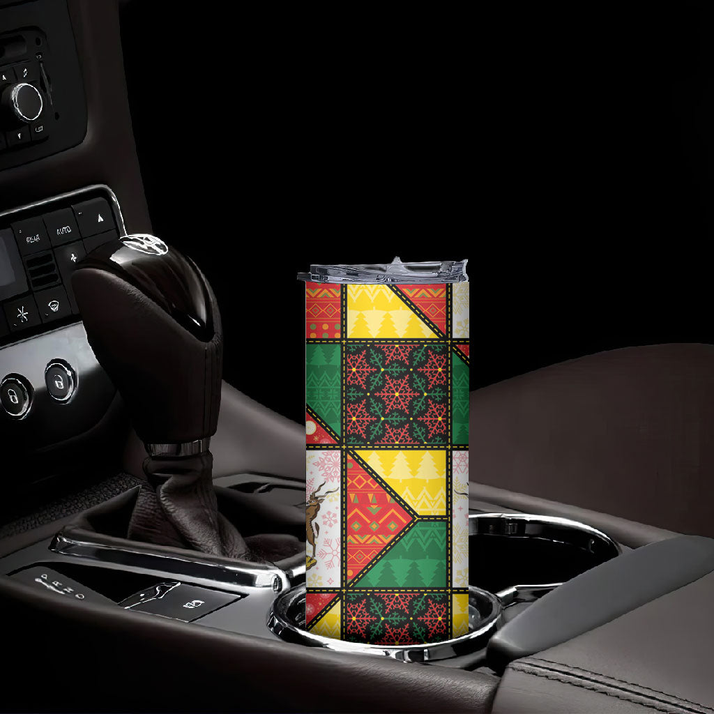 Zimbabwe Christmas Skinny Tumbler Patchwork Style