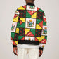 Zimbabwe Christmas Sleeve Zip Bomber Jacket Patchwork Style