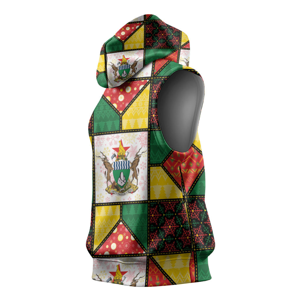 Zimbabwe Christmas Sleeveless Hoodie Patchwork Style