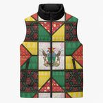 Zimbabwe Christmas Sleeveless Puffer Jacket Patchwork Style