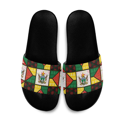 Zimbabwe Christmas Slide Sandals Patchwork Style