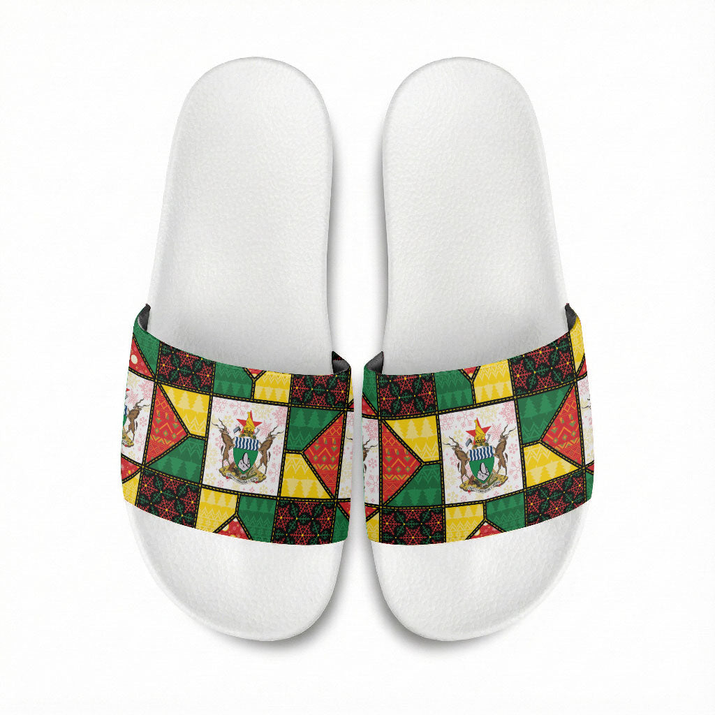 Zimbabwe Christmas Slide Sandals Patchwork Style