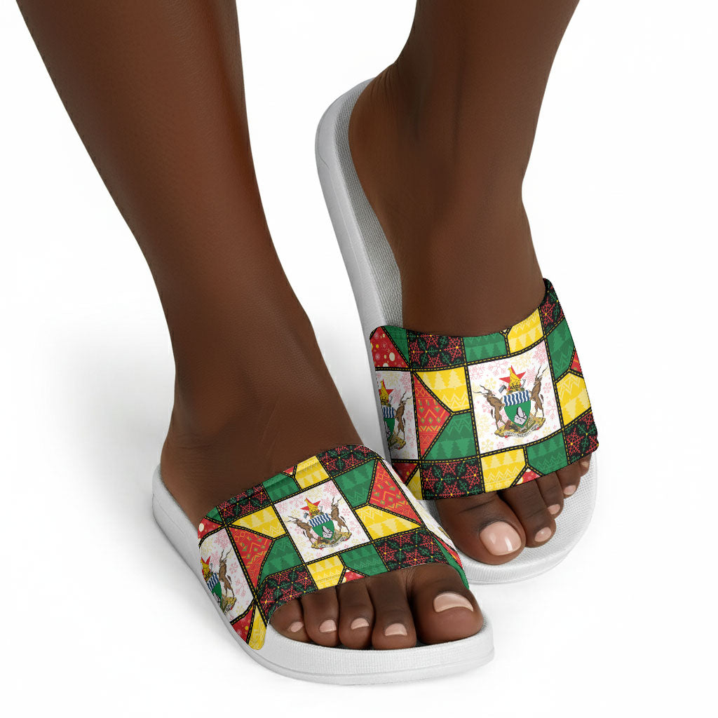 Zimbabwe Christmas Slide Sandals Patchwork Style