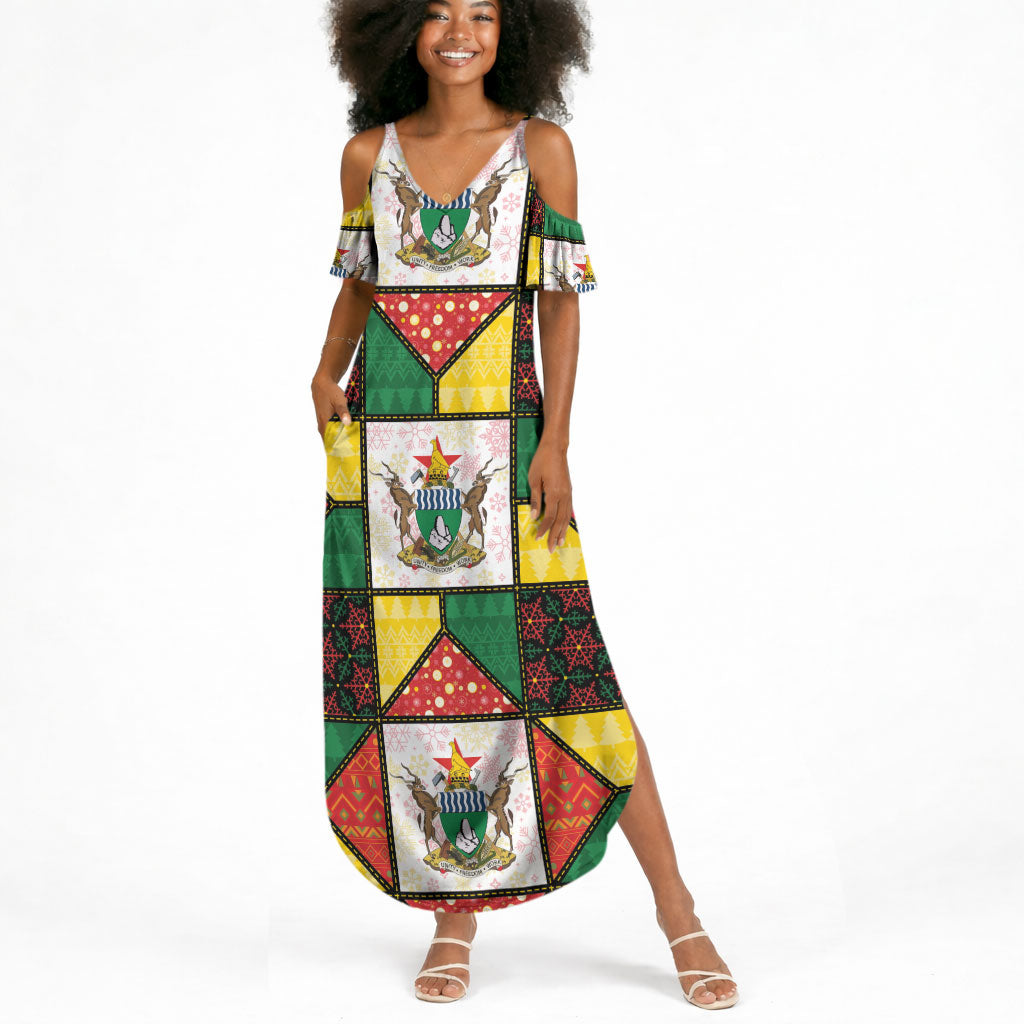 Zimbabwe Christmas Summer Maxi Dress Patchwork Style