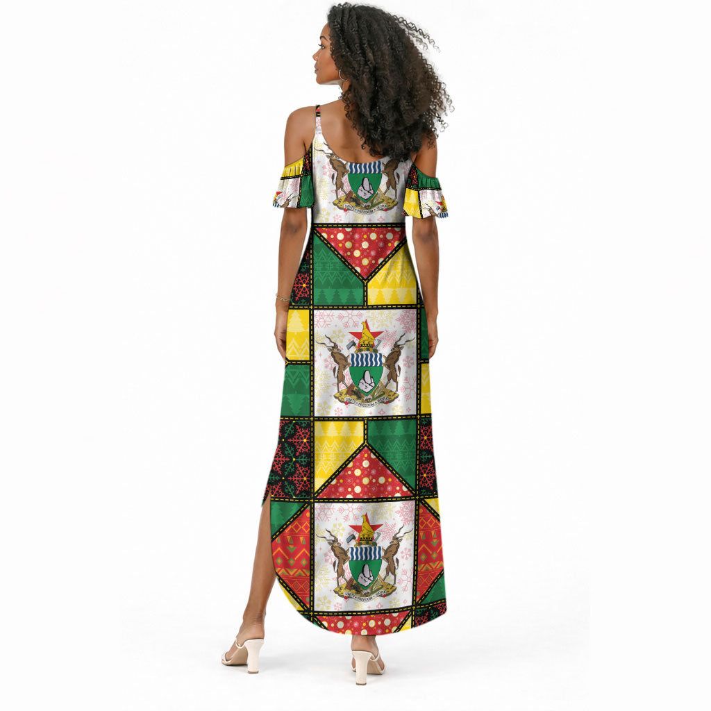 Zimbabwe Christmas Summer Maxi Dress Patchwork Style
