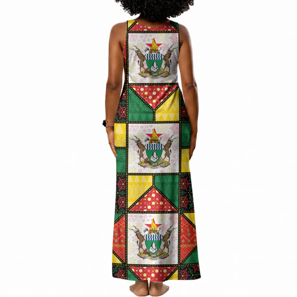 Zimbabwe Christmas Tank Maxi Dress Patchwork Style
