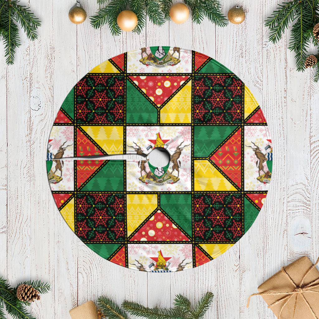 Zimbabwe Christmas Tree Skirt Patchwork Style