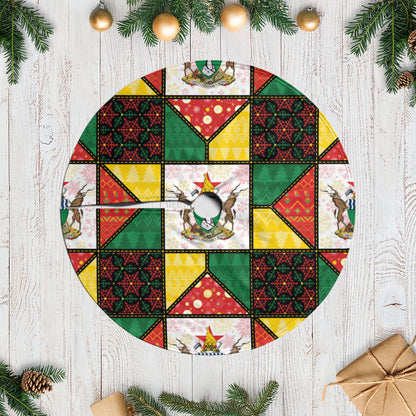 Zimbabwe Christmas Tree Skirt Patchwork Style