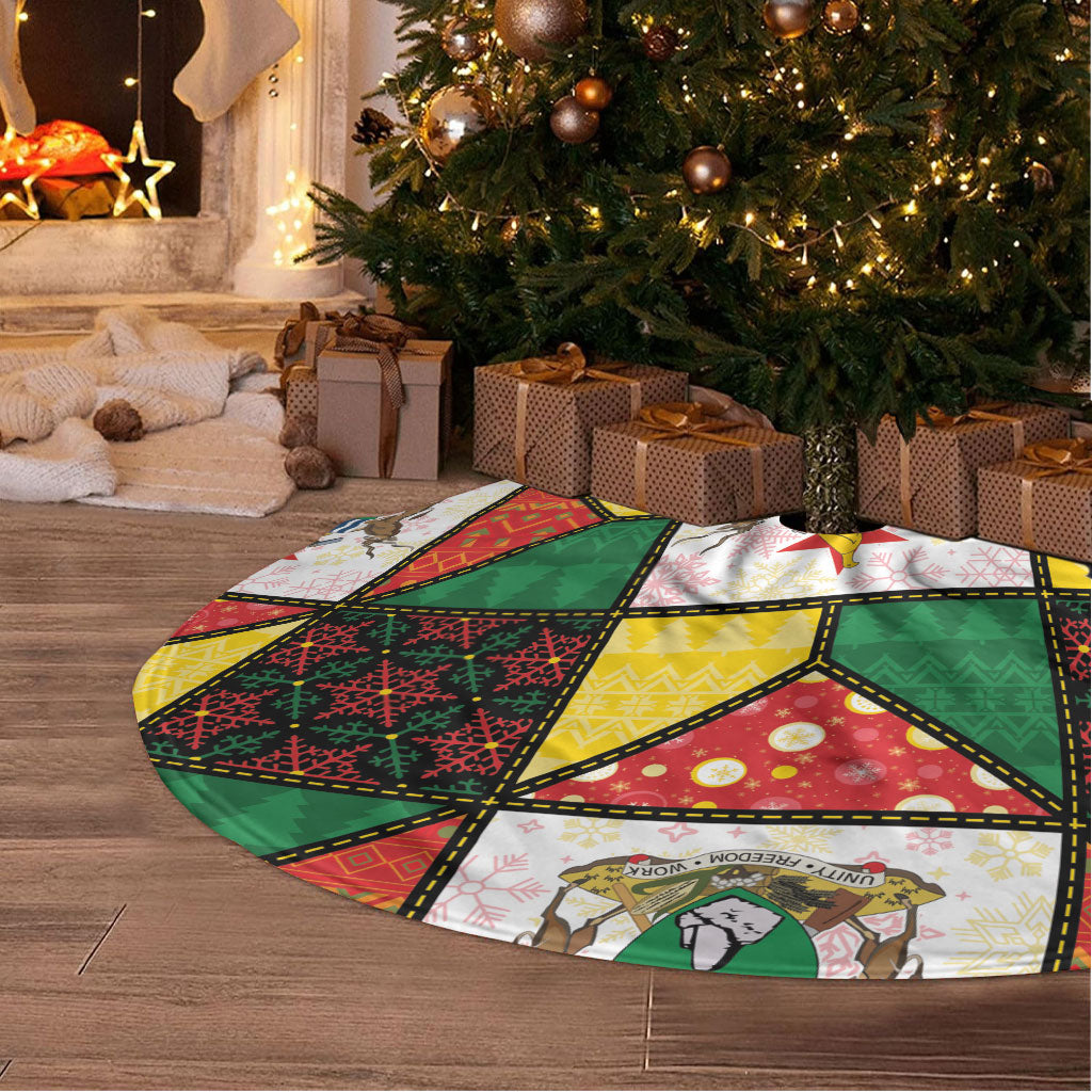 Zimbabwe Christmas Tree Skirt Patchwork Style