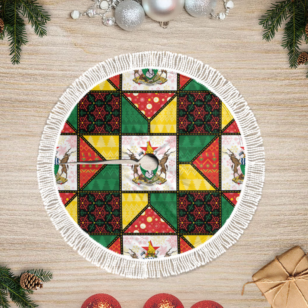 Zimbabwe Christmas Tree Skirt Patchwork Style