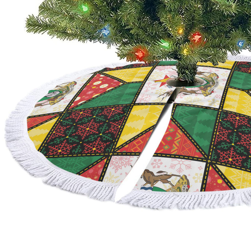 Zimbabwe Christmas Tree Skirt Patchwork Style