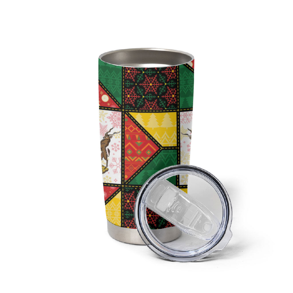 Zimbabwe Christmas Tumbler Cup Patchwork Style