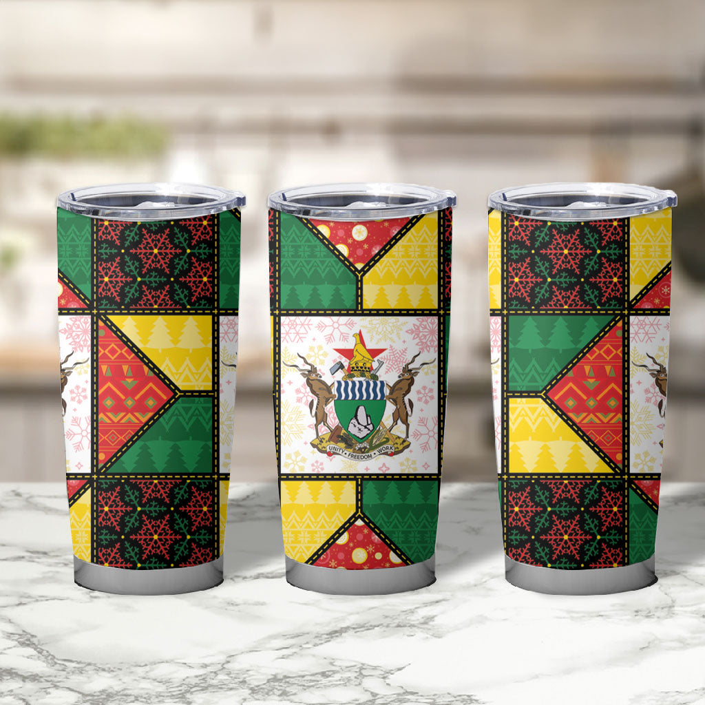 Zimbabwe Christmas Tumbler Cup Patchwork Style