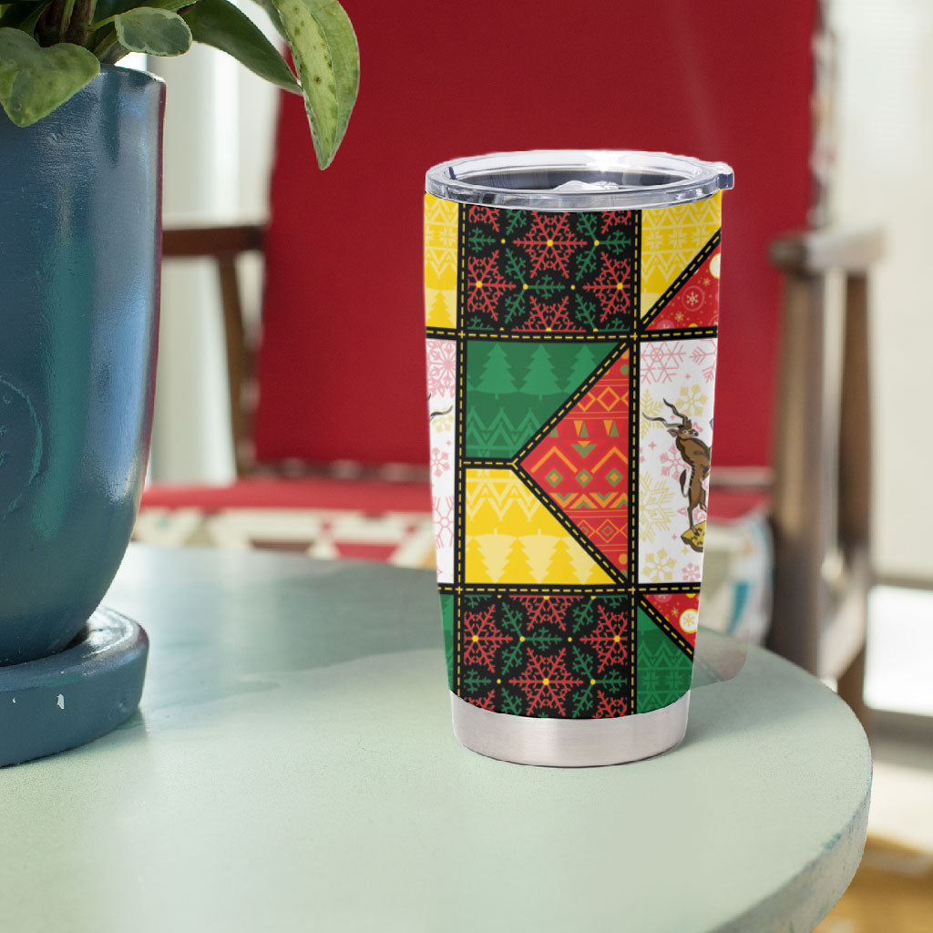Zimbabwe Christmas Tumbler Cup Patchwork Style