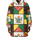 Zimbabwe Christmas Wearable Blanket Hoodie Patchwork Style
