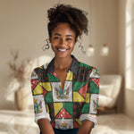 Zimbabwe Christmas Women Casual Shirt Patchwork Style