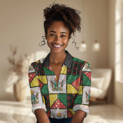 Zimbabwe Christmas Women Casual Shirt Patchwork Style