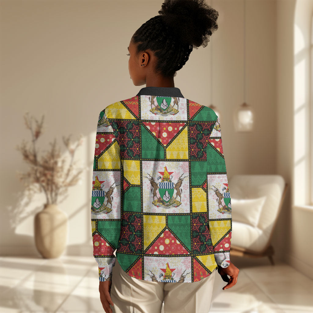 Zimbabwe Christmas Women Casual Shirt Patchwork Style