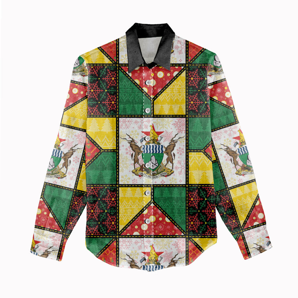 Zimbabwe Christmas Women Casual Shirt Patchwork Style