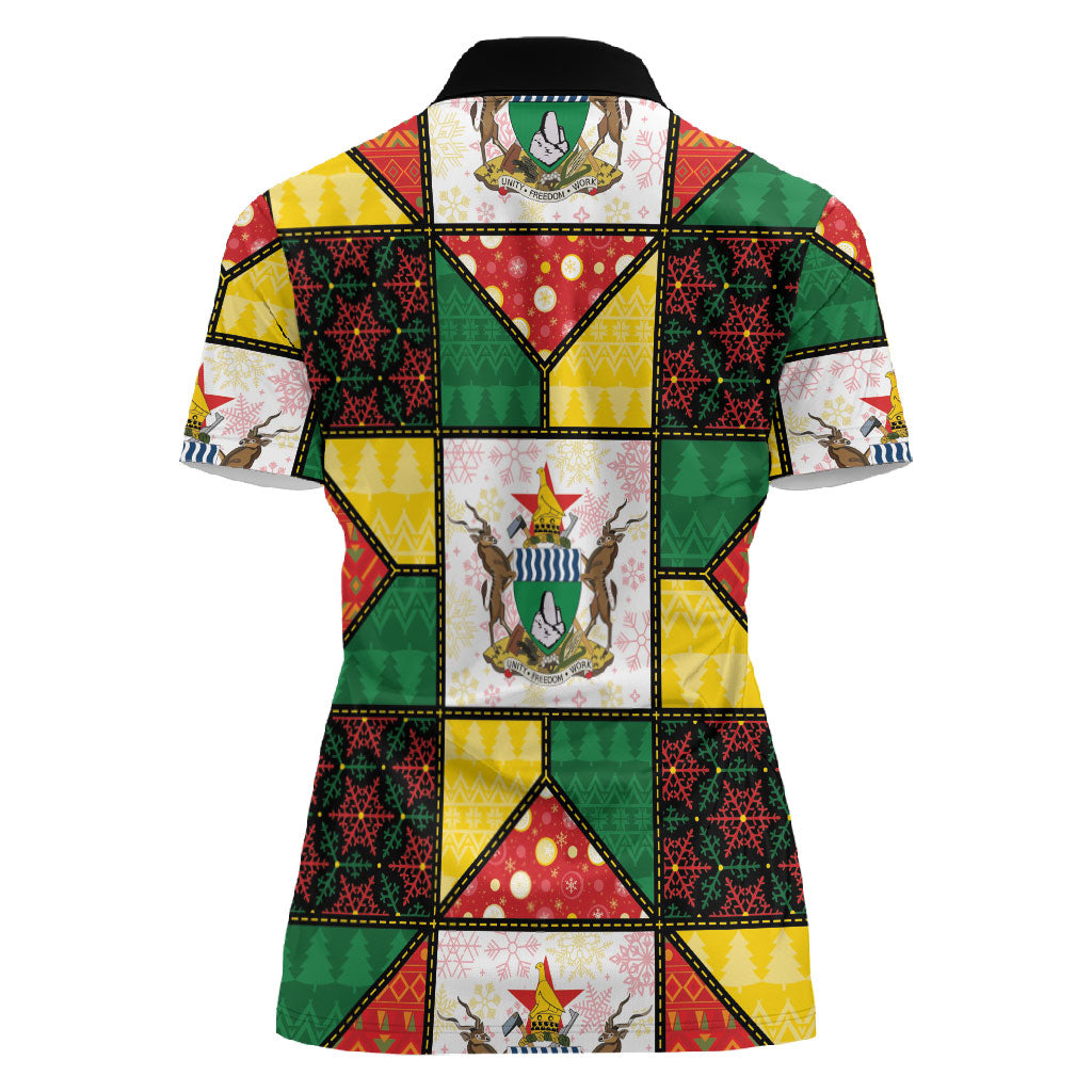 Zimbabwe Christmas Women Polo Shirt Patchwork Style